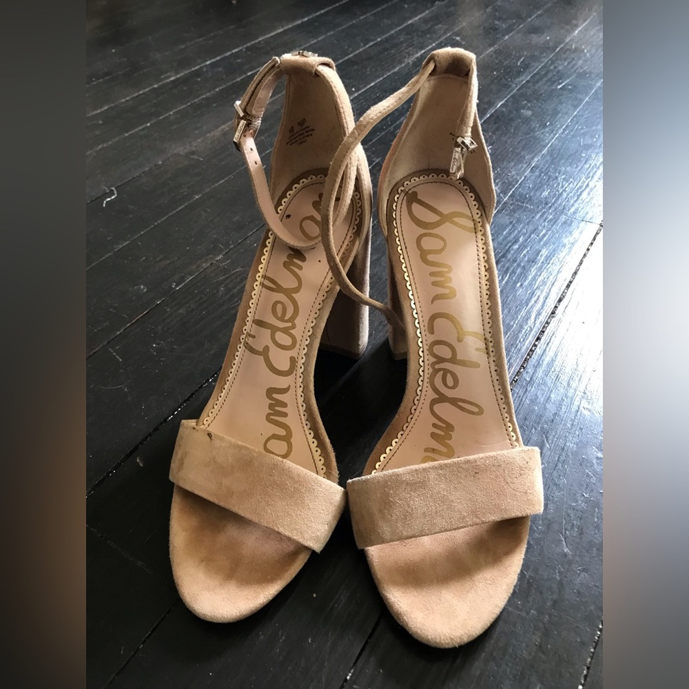 Sam Edelman beige suede Yaro heels sz 7